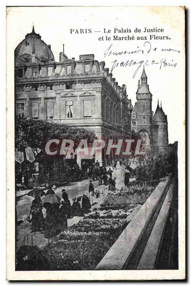 PARIS — Das Palais de Justice und der Blumenmarkt — CRAPHIL - Vorderseite