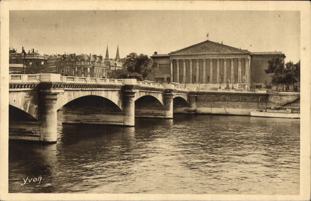 Paris — Das Chamber der Abgeordneten und der Pont de Concorde — Édition d'Art YVON - Vorderseite