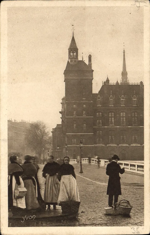 Paris — Spazieren — Die Uhrturm — Rückkehr der Halles — Kunstausgabe YVON, Paris - Vorderseite