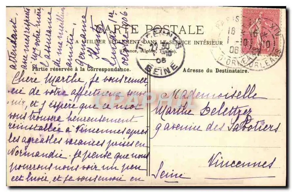 Paris - Velha casa e museu de Victor Hugo — P. Marmuse, Paris, n°746 - Verso