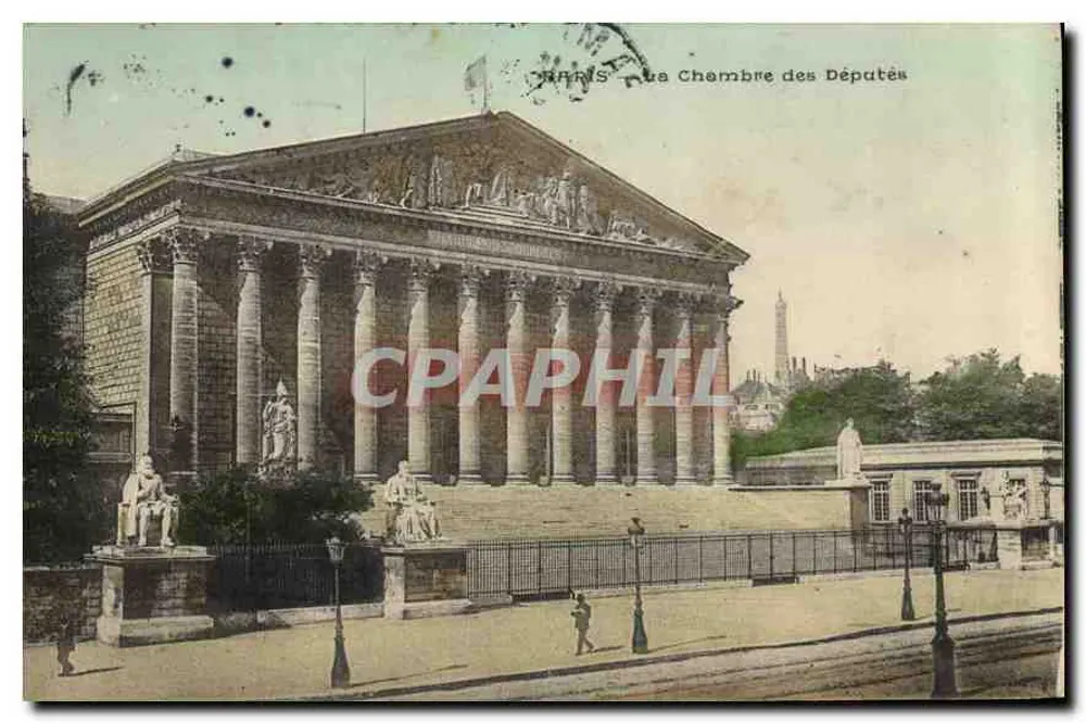 Paris — A Câmara dos Deputados — editor desconhecido, número de série não visível - Frente