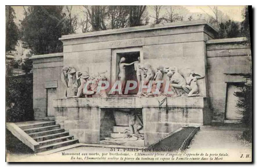 Monumento aos mortos, por Bartholomé — Cemitério Père Lachaise, Paris — J. H. - Frente