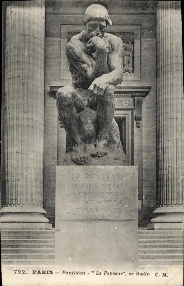 Paris - Panthéon - 'O Pensador', de Rodin — C.M. n°722 - Frente