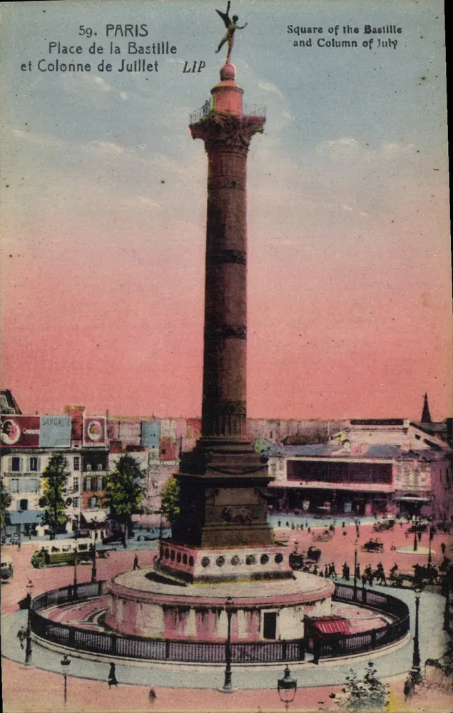 Place de la Bastille — Säule vom 6. Juli — Éditions LIP - Vorderseite