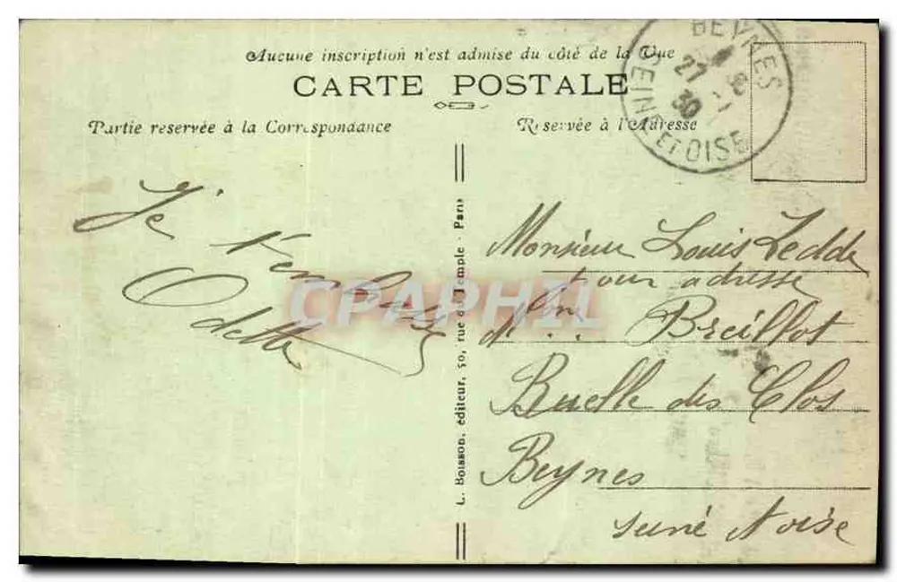 Paris - Buttes Chaumont - Ein Ecke des Sees - Der Bootsführer. J. H. - n° 1311 - Rückseite