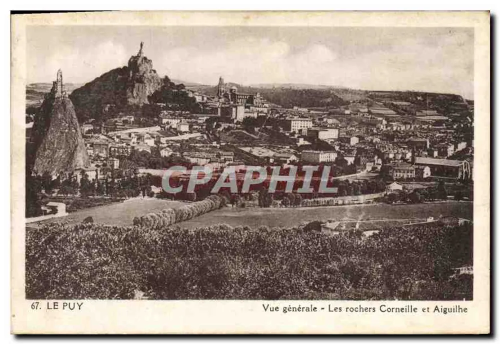 Le Puy — Allgemeiner Blick — Die Felsen Corneille und Aiguilhe - Vorderseite