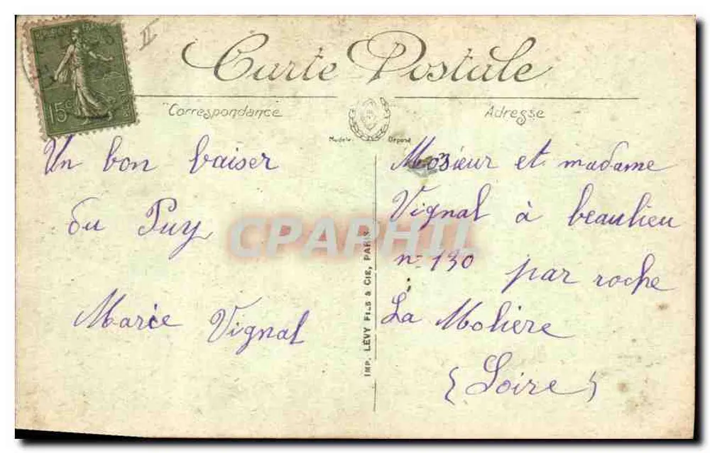 Le Puy — Montée de la Cathédrale — Porte Grateloup — Selecta LL n°86 - Rückseite