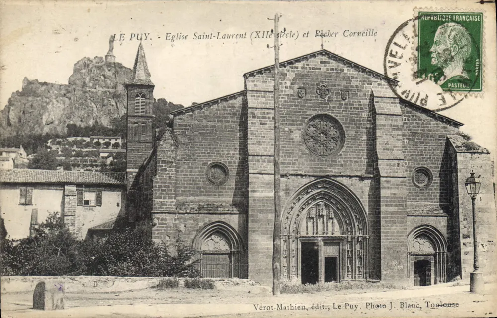 Le Puy - Kirche Saint-Laurent (12. Jahrhundert) und Pècher Corneille - Vorderseite