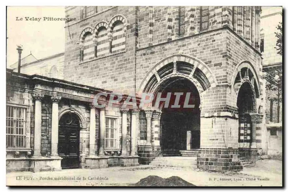 Le Puy - Südpforte der Kathedrale — Le Velay Pittoresque — D.P. Verleger, Lyon - Cliché Vazille - Vorderseite