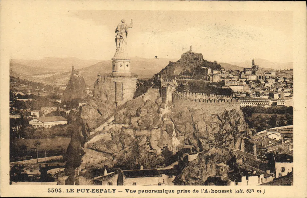 Le Puy-Espaly — Panoramablick vom Aubusset (Höhe 630 m) — Nr. 5595 - Vorderseite