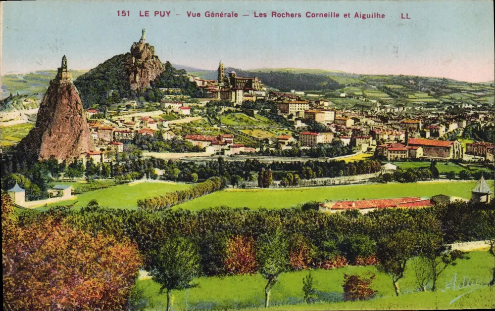 Le Puy — Allgemeiner Blick — Die Rochers Corneille und Aiguilhe — LL - Vorderseite