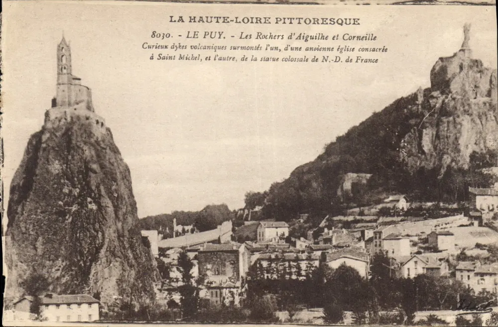 Le Puy - Die Felsen von Aiguilhe und Corneille — Die malerische Haute-Loire — Béguin, Vichy - Vorderseite
