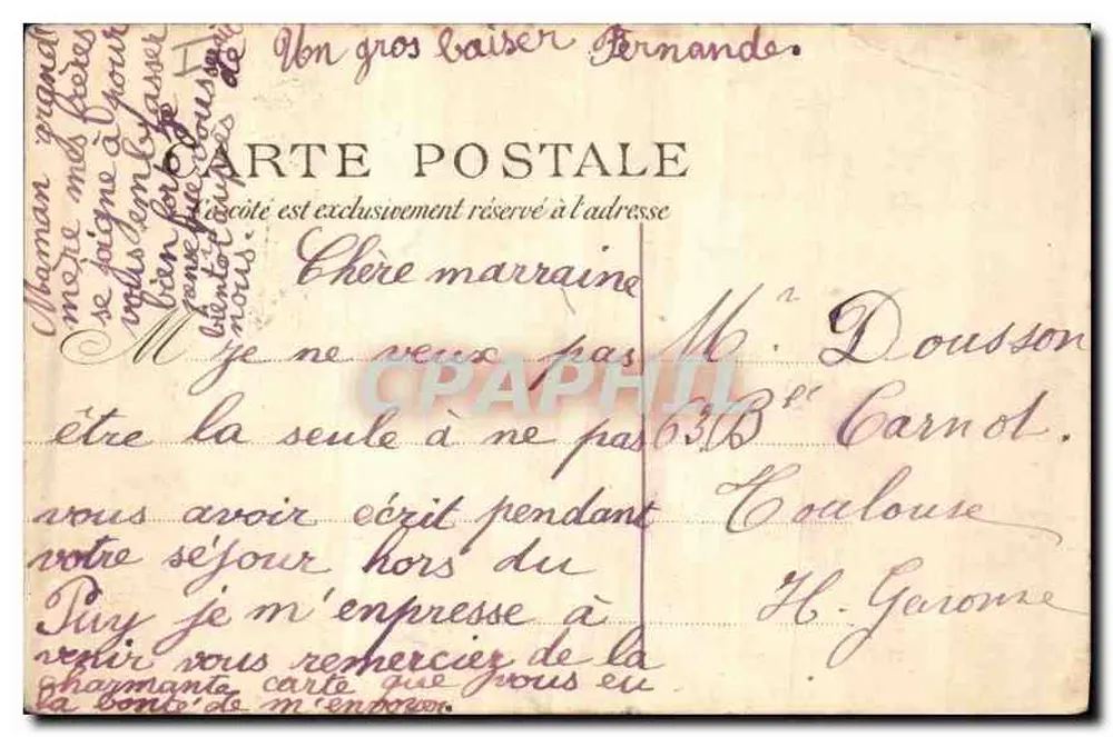 Le Puy — Igreja de São Lourenço (ogival século XIV) abriga o túmulo do Guesclin - Verso