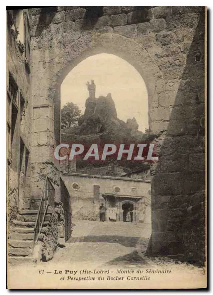 Le Puy (Haute-Loire) - Aufstieg zum Seminar und Aussicht auf den Rocher Corneille — B. F. 61 - Vorderseite