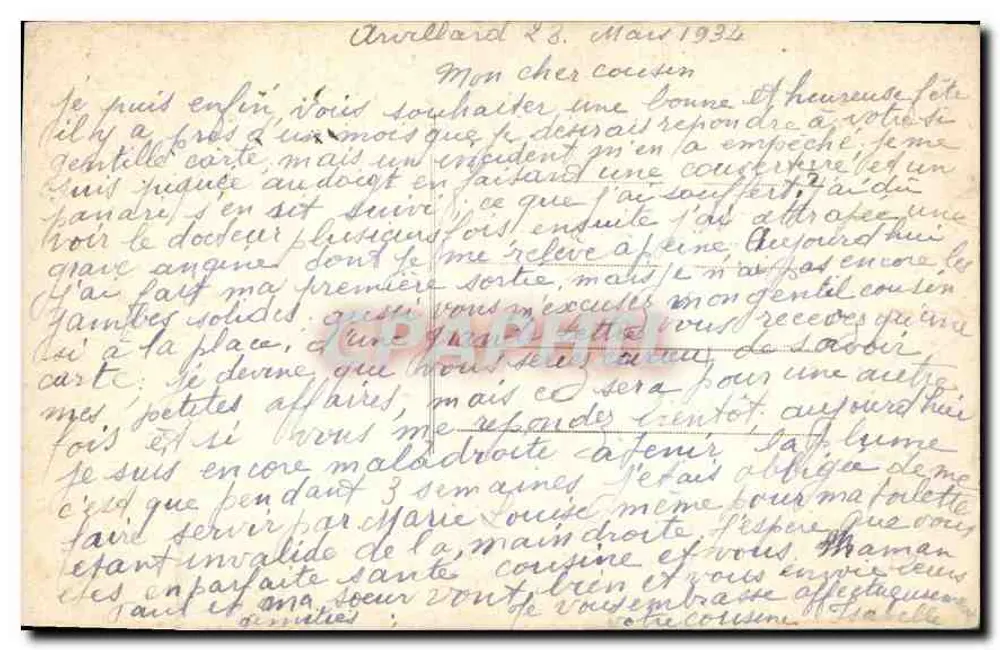 Landschap met roos — Gelukkige verjaardag — onbekende uitgever, n° 2982 - Achterkant