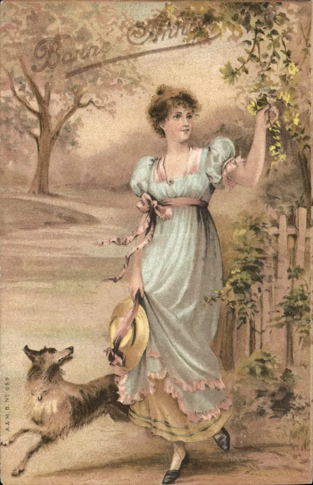Frau in blauer Robe und Hund — A.Z.M.B. N° 659 — A.Z.M.B. - Vorderseite