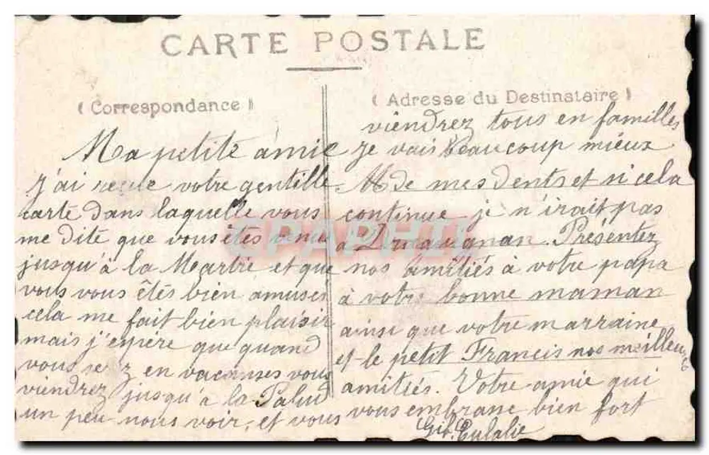 Crianças em um barco a vela — decorado com rosas — editor desconhecido - Verso