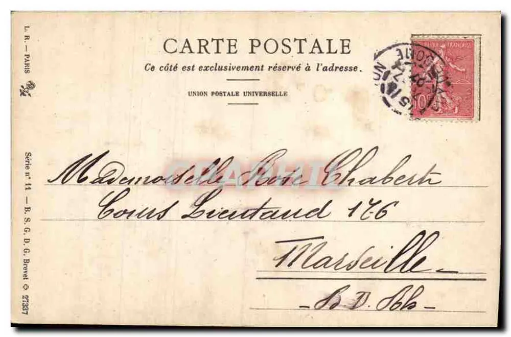 Trèfle — Porta-Bonheur — L.R. Paris, série n° 14 - Verso