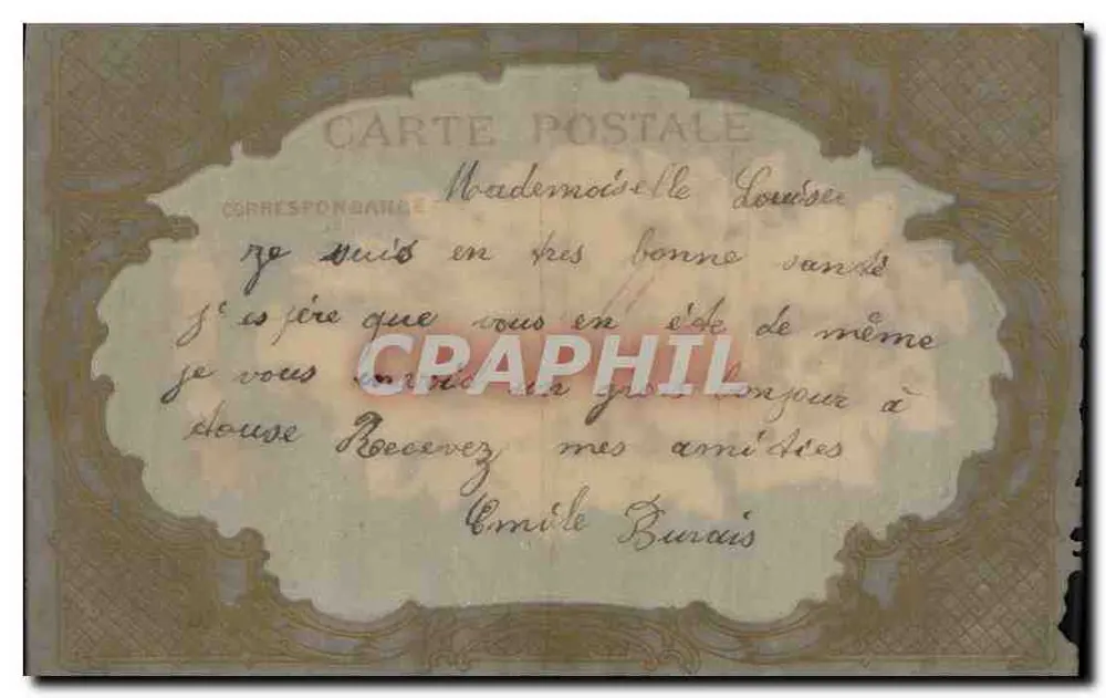 Flores e mão segurando uma carta — Lembrete de um coração afetuoso — Carta postal - Verso