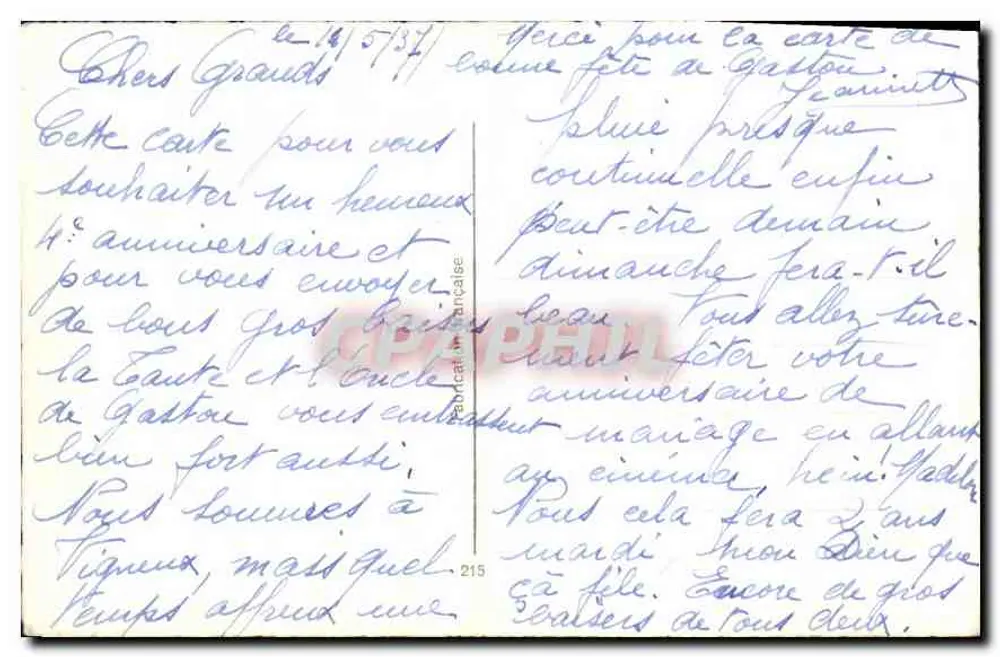 गुलाब के बूंद — जयंती — फ्रांसीसी पोस्टकार्ड - पीछे