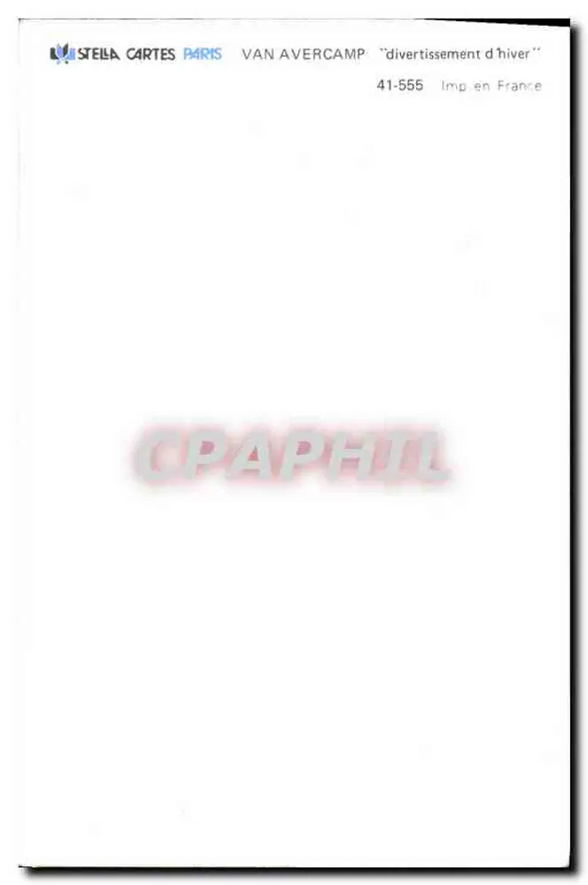 Diversão de inverno — Van Avercamp — Stella Cartes Paris - Verso