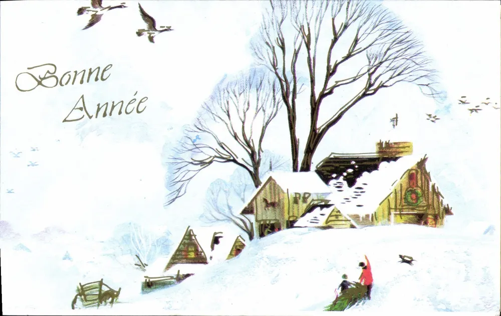 Paisagem invernal — Boa Ano — SEBA CARTES n°127 - Frente