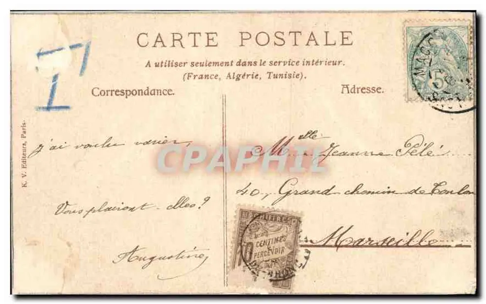 Colheita de trigo — Cena de colheita — K. V. Editor, Paris, n°7 - Verso