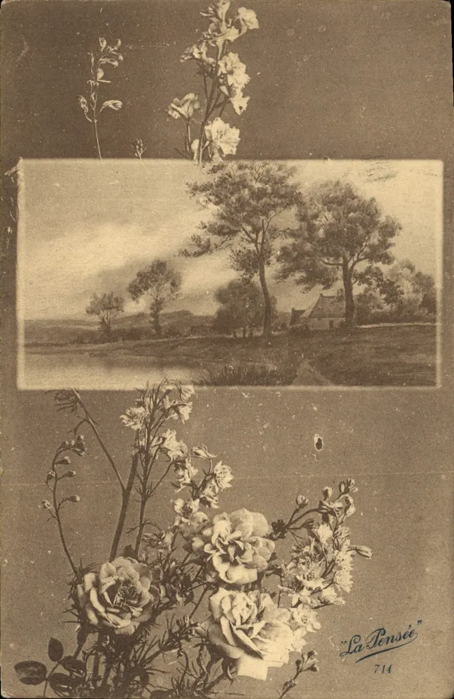 Paysage z domem — wydawca La Pensée, nr 714 - Awers