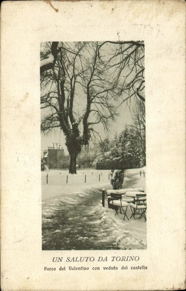 Parco del Valentino mit Blick auf das Schloss — Turin — unbekannter Verlag, Seriennummer nicht sichtbar - Vorderseite