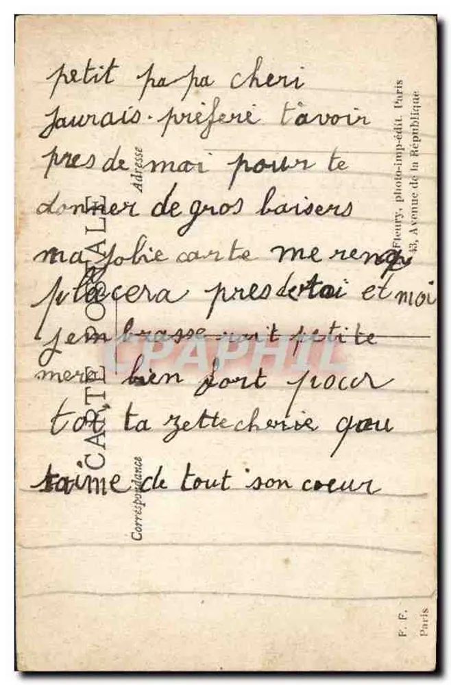 Lírios do vale — Porte Bonheur — Fleurty, foto-impr.édit, Paris - Verso