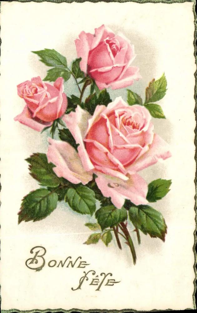 Bouquet van rozen — Gelukkige verjaardag — Fleurs-GIL n° 045 - Voorkant