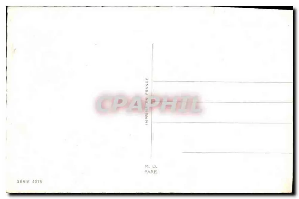 Bundel margrieten en viooltjes — Gelukkig verjaardag — M. D. Paris, serie 4075 - Achterkant