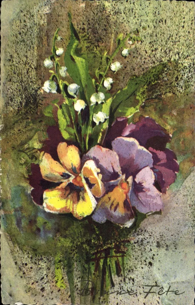 Bloemenvoorstelling — Veldlilie en viooltjes — Uitgave Iritania, Lyon - Voorkant