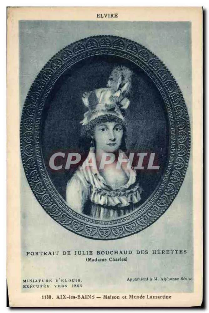 Porträt von Julie Bouchaud des Hérettes — Madame Charles — Miniatur von Élouis, um 1809 — Aix-les-Bains, Haus und Museum Lamartine - Vorderseite