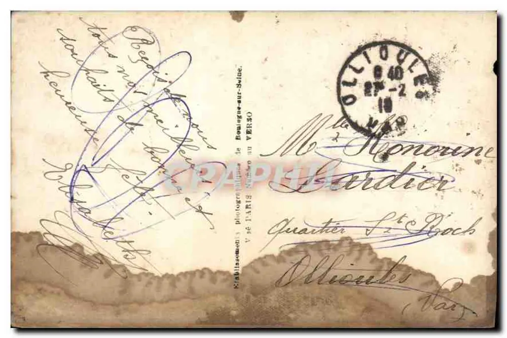 Soldat und Frau — Straßenszene — Verleger DIX PARIS n° 2197 - Rückseite