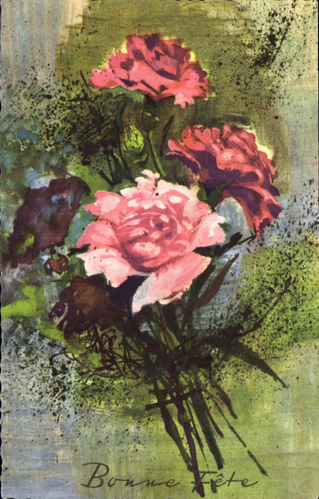 Bouquet van rozen — artistieke illustratie — Uitgaven Rhémania, Lyon, n°1120 - Voorkant