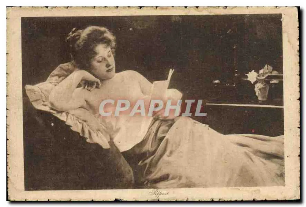 Mulher lendo — cena íntima — Uff. Rev. Stampa Milano, N. 578 - Frente
