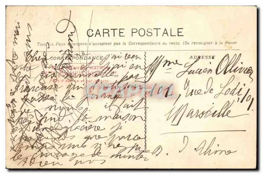 Marselha - A Bolsa — Bolsa e Câmara de Comércio — Guende & Phé - Verso
