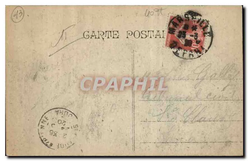 MARSEILLE - A Corniche - O Profeta — editor desconhecido, número de série não visível - Verso