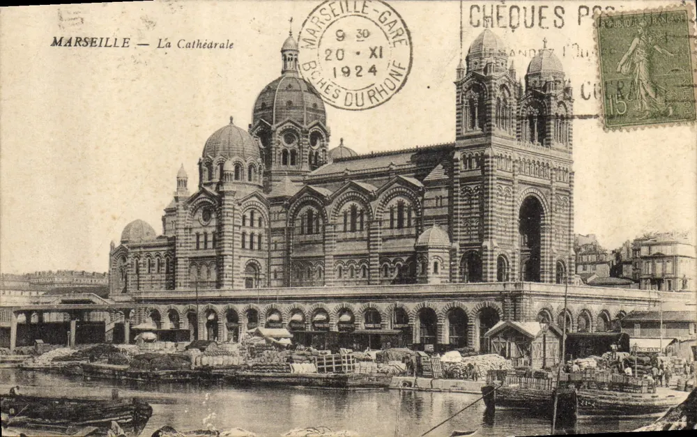 Marselha — A Catedral — Cheques Postais - Frente