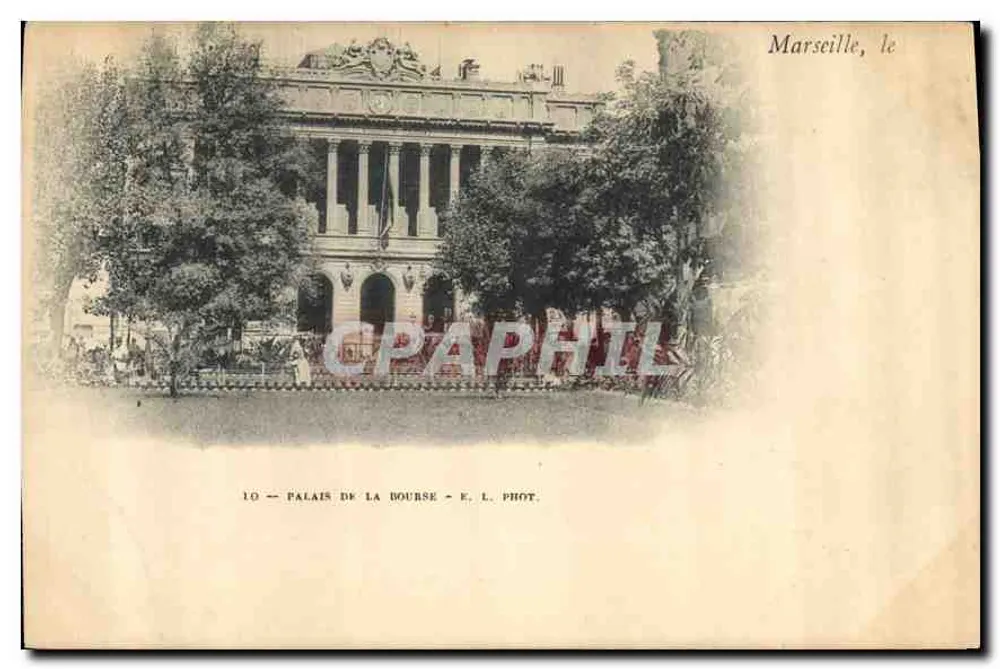Marseille — Pałac Giełdy — E. L. Phot. - Awers
