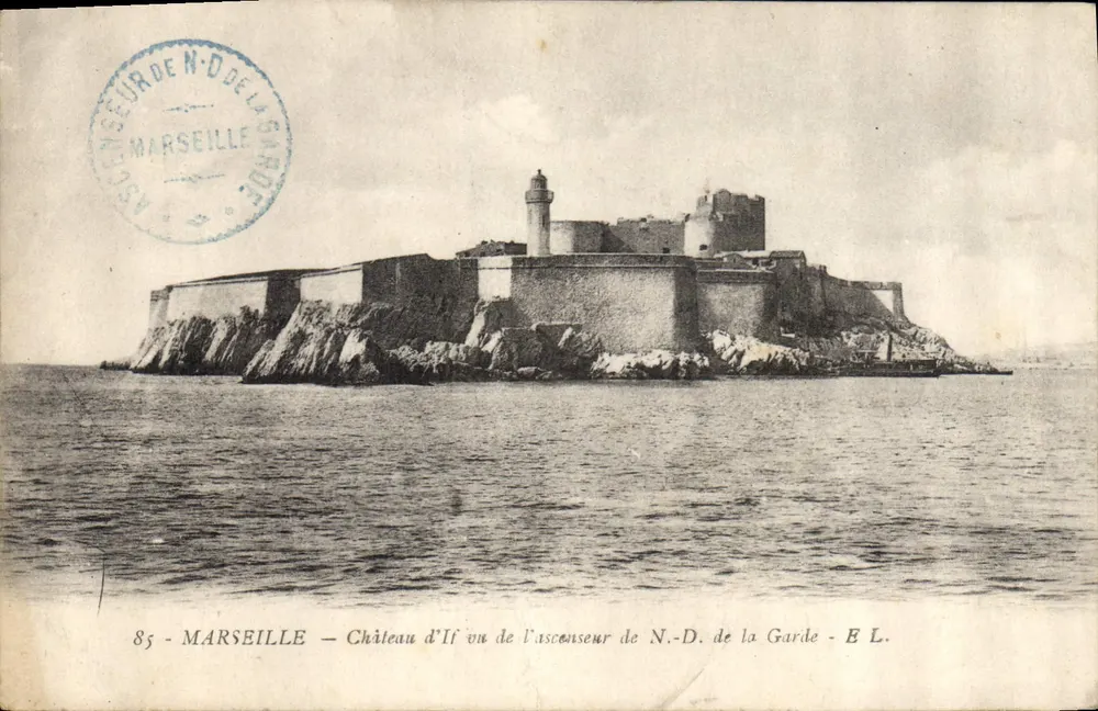 Schloss If von der Aufzugstube der Notre-Dame-de-la-Garde aus gesehen — Marseille — Verleger B L. n°85 - Vorderseite