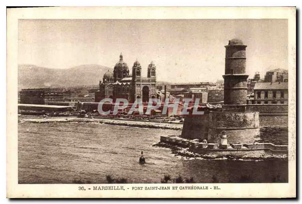 Marseille - Hafen Saint-Jean und Kathedrale - EL. - n°36 - Vorderseite