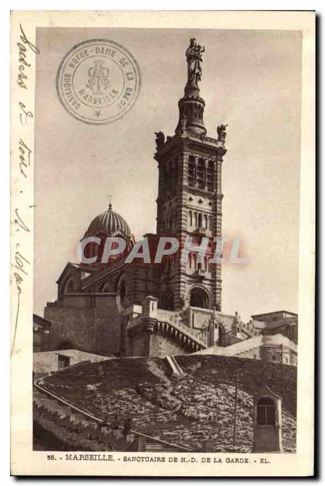Marseille - Heiligtum N.D. de la Garde - Basilika Notre-Dame de la Garde - Vorderseite