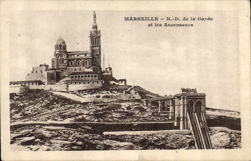 Marseille — Notre-Dame de la Garde und die Aufzüge - Vorderseite