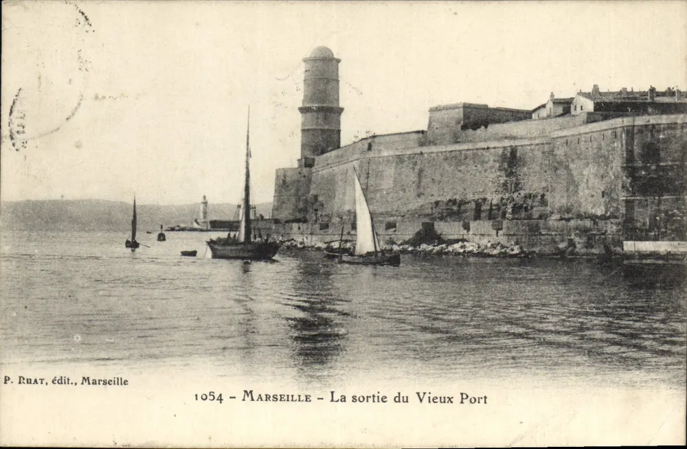 Marseille — Der Ausgang des Alten Hafens — P. Ruat, Verlag, Marseille, Nr. 1054 - Vorderseite