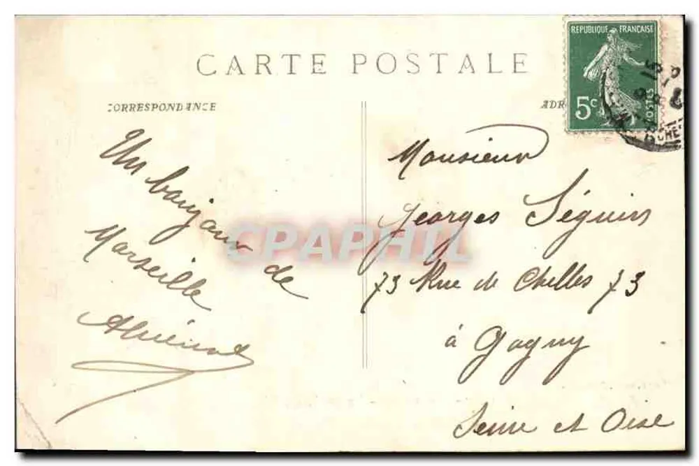 Marseille — Der Ausgang des Alten Hafens — P. Ruat, Verlag, Marseille, Nr. 1054 - Rückseite