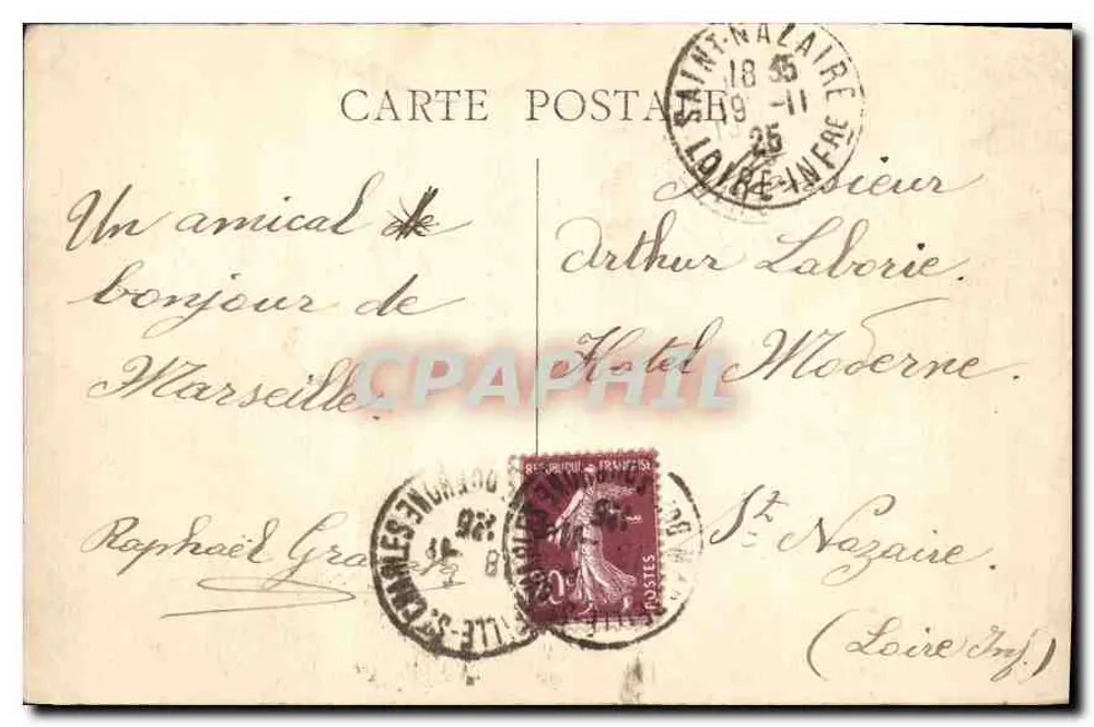 Marseille — Fontaine Cantini — editor desconhecido, número de série não visível - Verso