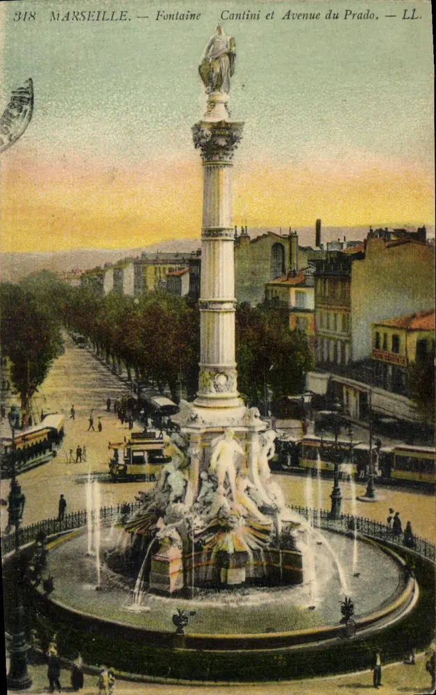 Marseille — Fontaine Cantini und Avenue du Prado — LL. n°318 - Vorderseite