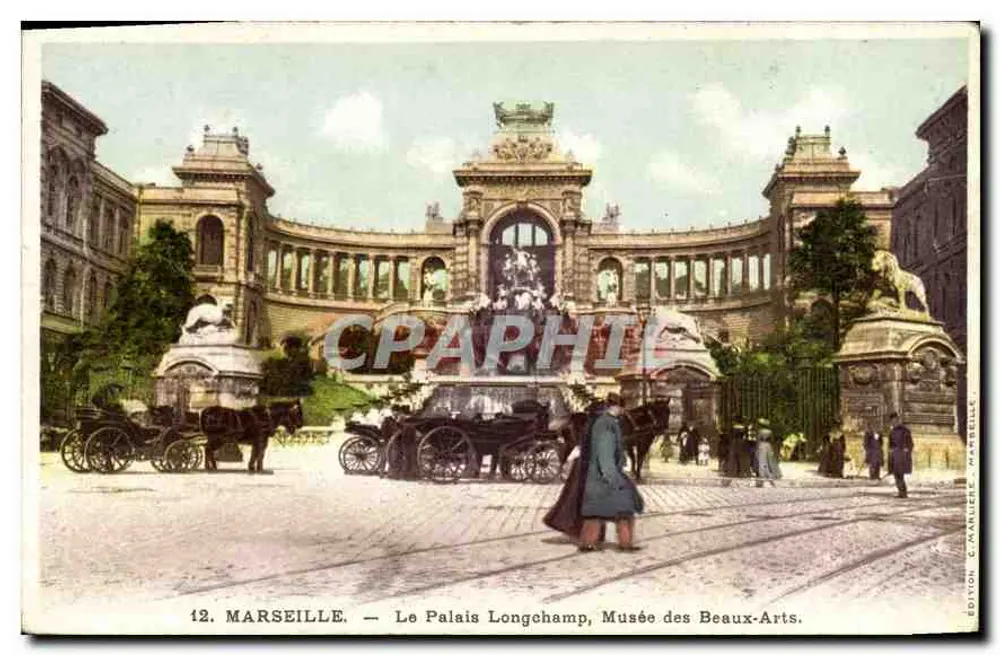 Marselha — O Palácio Longchamp, Museu de Belas Artes — Edição C. MARAÎLE - Frente